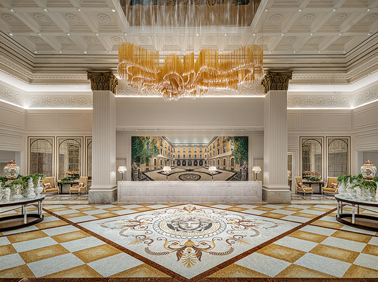 Palazzo Versace Macau, the first 5-star Versace hotel tower in Asia, located in GLP Resort Macau.